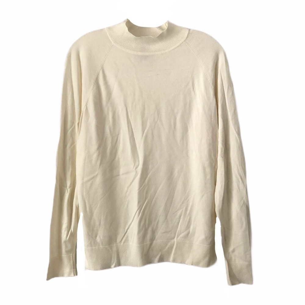 Talbots XL Ivory Knit Mock Neck Sweater